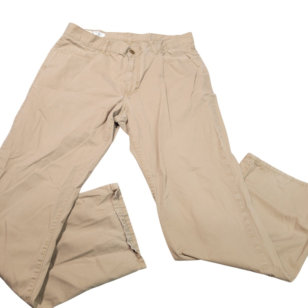 Perry Ellis Cottons Pants Mens 32x30 Camel Tan Corduroy 5DFB0203 Straight Leg